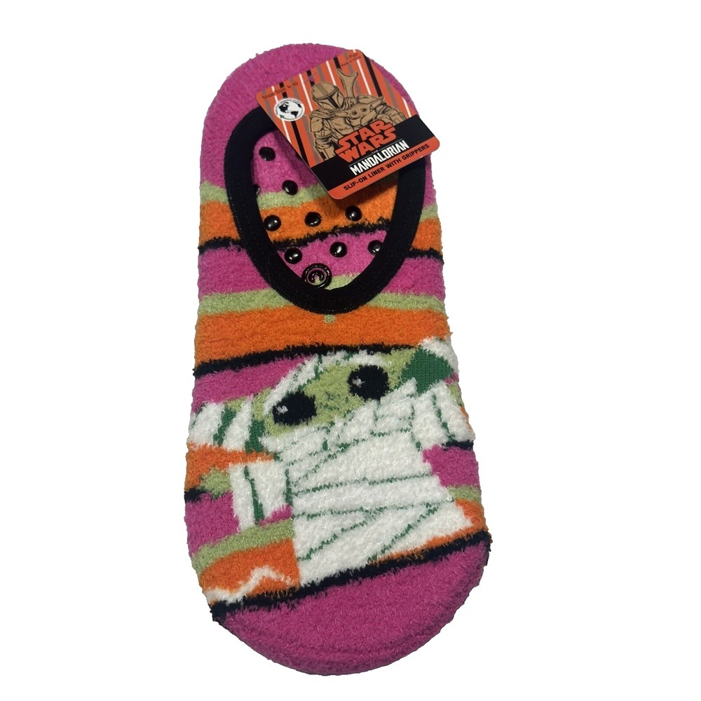 1 pair star wars mandalorian slipper‎ socks grippers no show ankle size 4-10